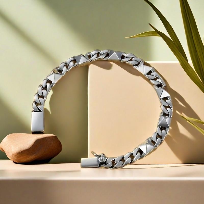 Full silver s999 bracelet Sterling Silver bracelet men's bracelet can be opened to wear for boyfriend's birthday holiday gift Silver weight 31 g /1.09 oz