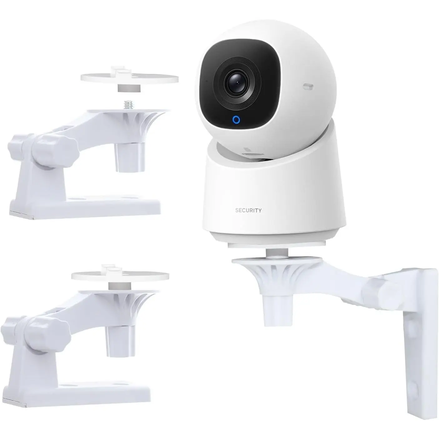Camera Wall Mount Compatible with Eufy Indoor Cam E30, C220 & C210; Baby Monitor Holder, 180° Adjustable Corner Bracket. Supports wall & ceiling mounting for indoor/outdoor use, drill-in installation, 2-pack.