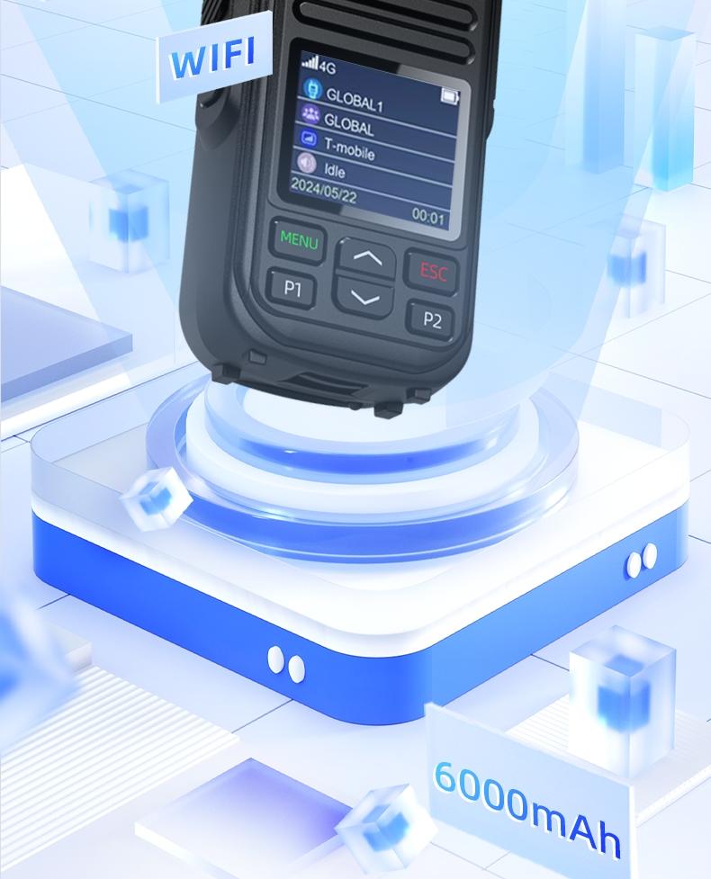 SIM card lifetime free support for 2g4g, Bluetooth WiFi, portable handheld walkie talkie for long-distance communication, suitable for outdoor exploration, fleet travel, two-way walkie talkie