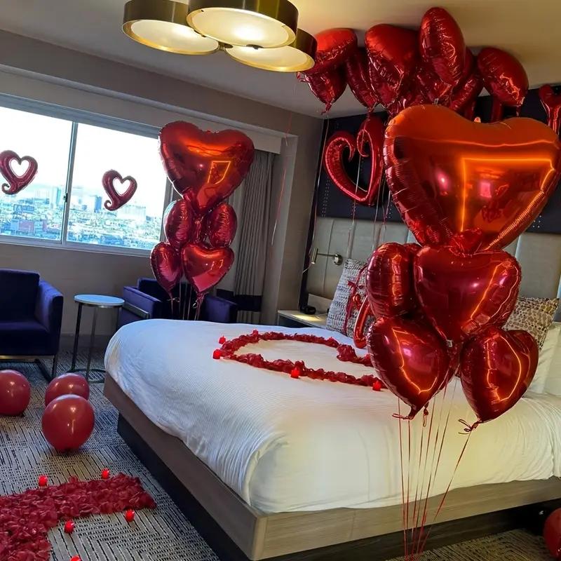 Valentine's Day Decoration Set, Heart-Shaped Balloons and I Love You Sign, Romantic Decorations for Weddings, Anniversaries and Proposals, Perfect Gift for Couples