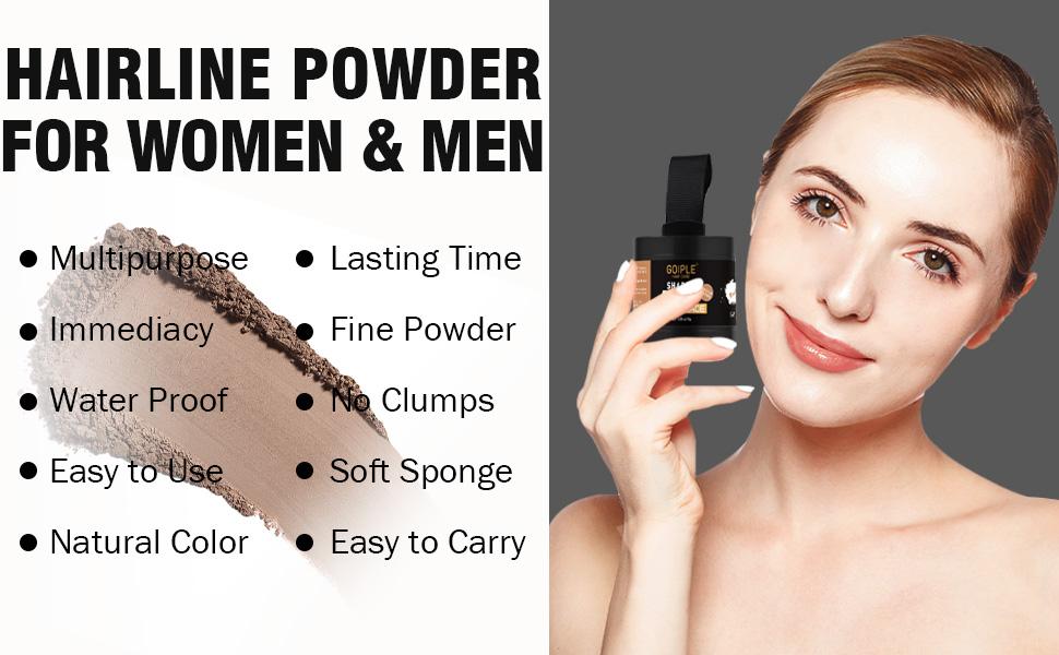 Hairline Powder for Bald Spots, Eyebrows, Beard Line, Light-Blonde Hair Fibers for Thinning Hair Shadow Powder Haircare Cosmetic Ash Brown Daily