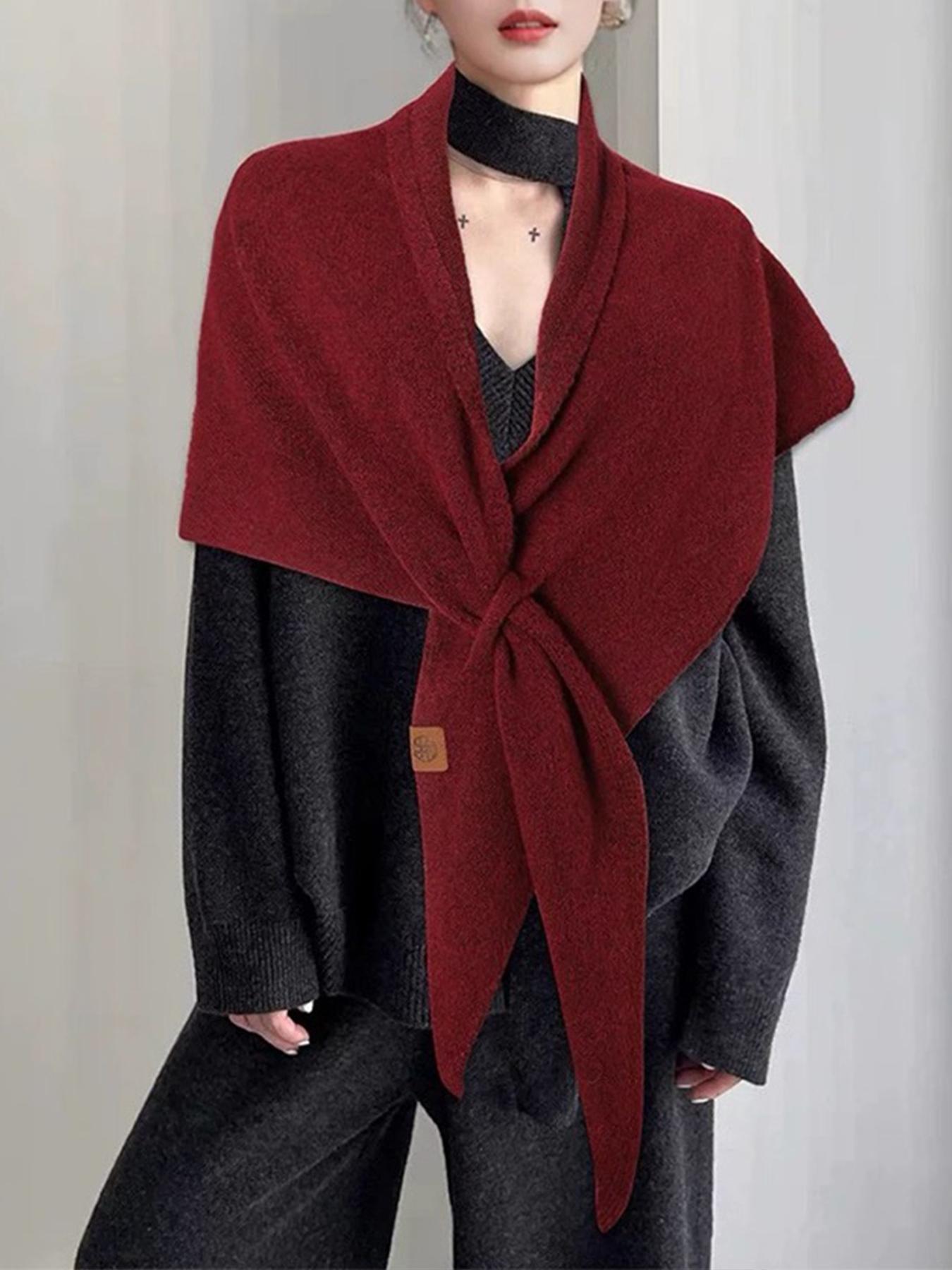Women's Trendy Solid Knitted Shawl, Casual Soft Comfortable Scarf for Daily Wear, Fashion Accessories for Women & Girls Women's Trendy Solid Knitted Shawl, Casual Soft Comfortable Scarf for Daily Wear, Fashion Accessories for Women & Girls