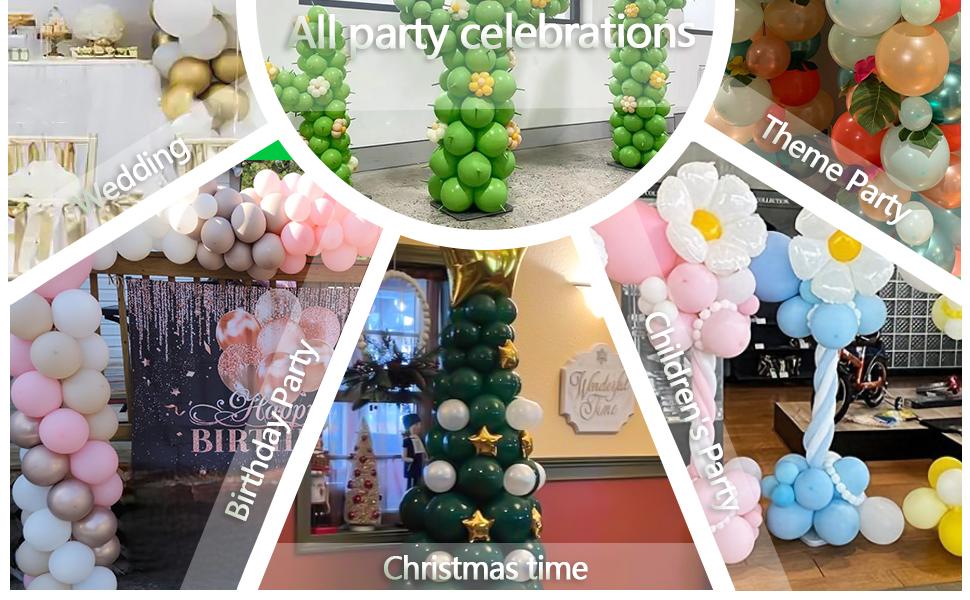Balloon Column Stand Kit, Set of 4,6.7Feet Balloon Pillar with Reusable Telescopic with base for Birthday arch, Wedding, Graduation Decoration Event