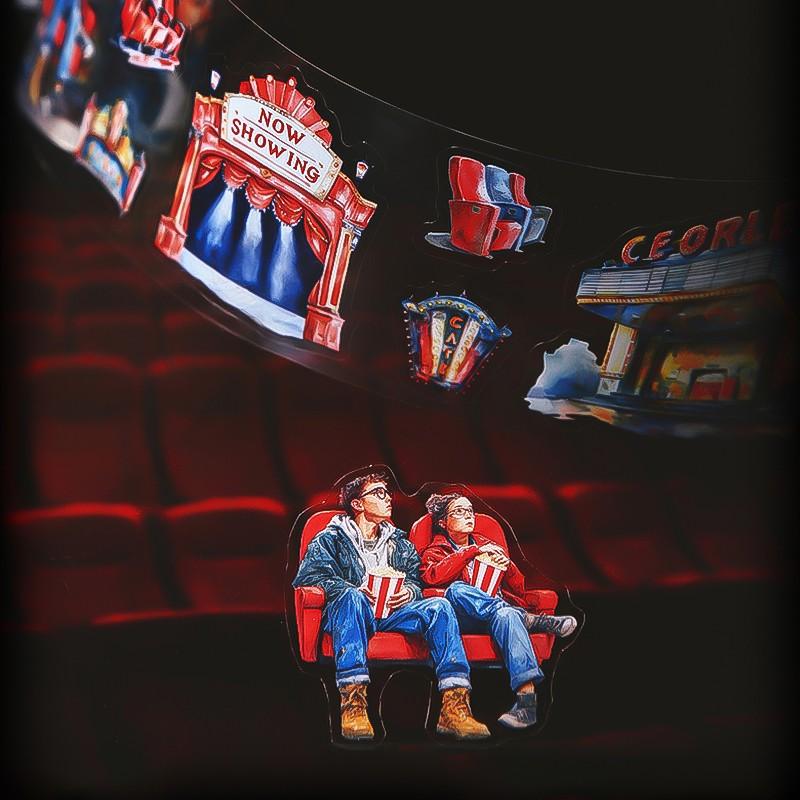 Beautiful Day Old Cinema Series Scenery Pet Tape Set, 4 Styles Included, Ideal for DIY Crafts and Decorations, High-Quality Adhesive Material