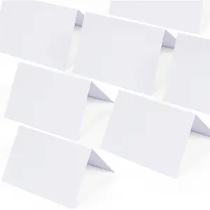 Place Cards for Table Setting - 50 Pcs White Blank Tent Place Cards for Weddings, Name Tents Placecards 3.7" x 2.48"(Folded)