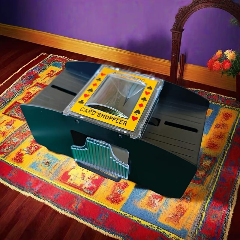 Battery-Powered Poker and Game Card Shuffler with Transparent Window, Perfect for Family Game Nights and Card Enthusiasts, Compact Design, Durable Structure, Card Shuffler, Poker Shuffler, Card Game Shuffler, Card Machine, Long-Lasting Shuffler