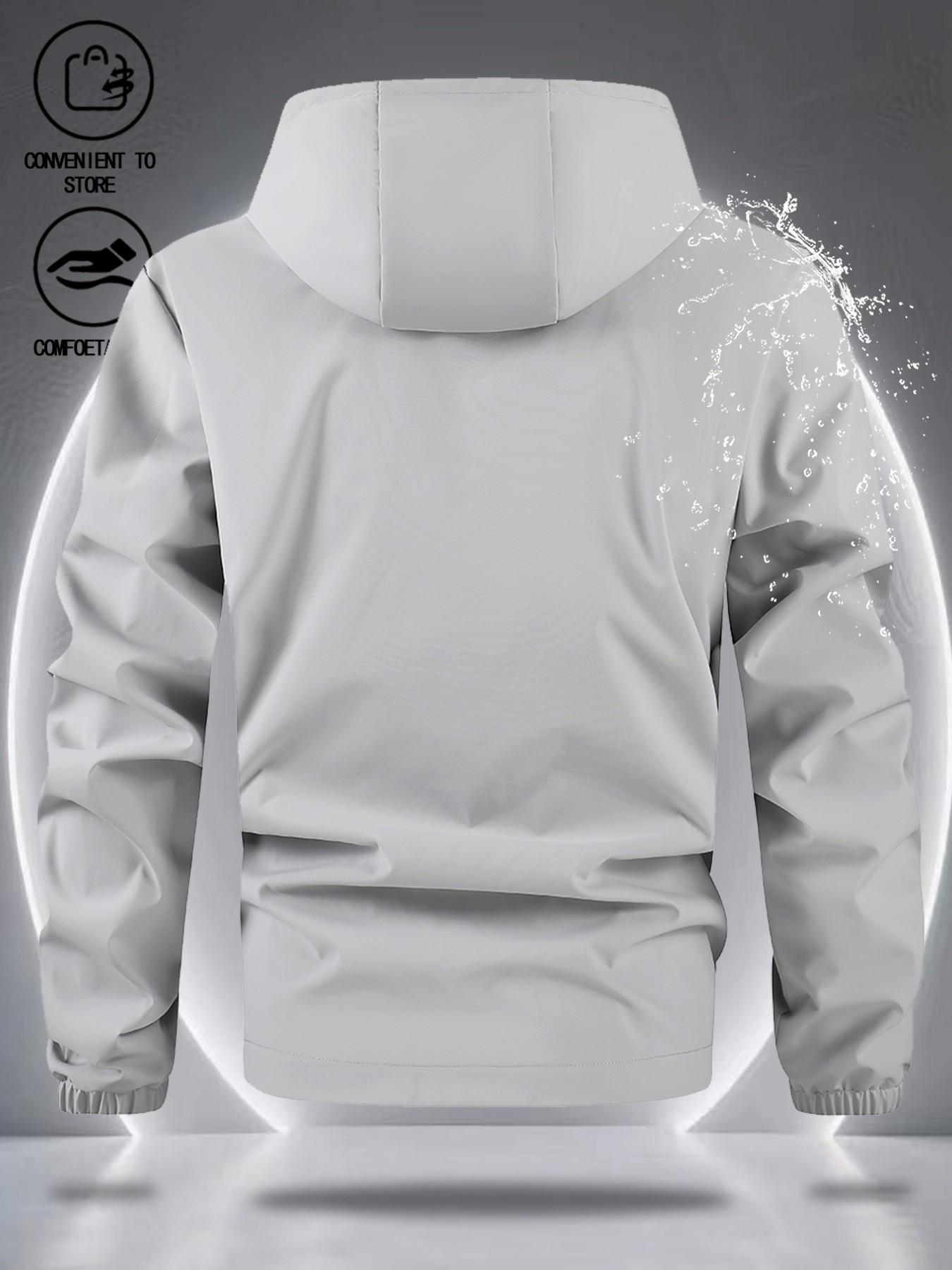 Men's Functional Workwear Jacket, Multi-Pocket Hooded Coat, Waterproof Durable, Outdoor Adventure, Hiking Camping, Fall Winter