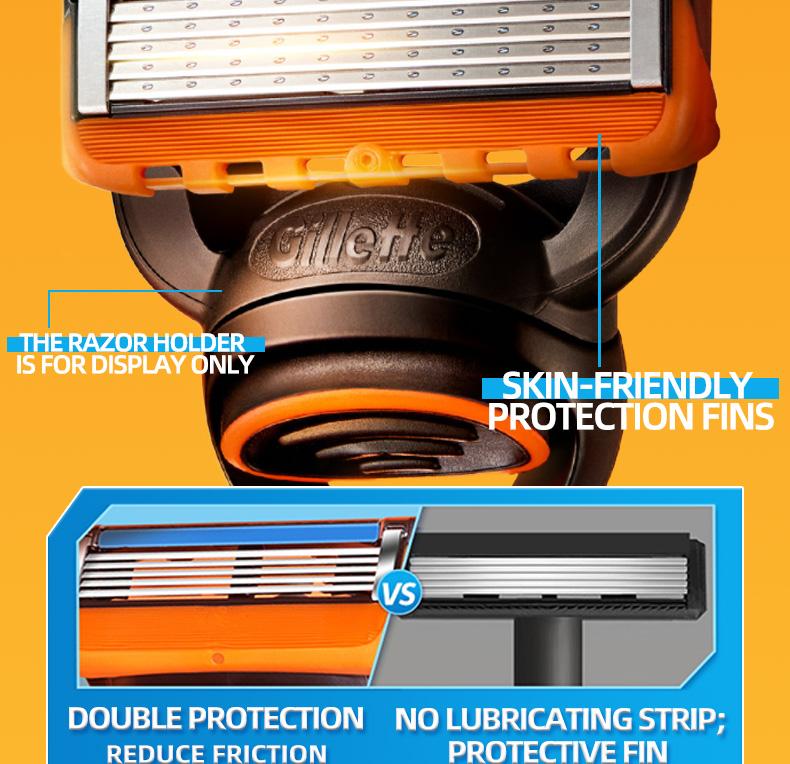 Gillette Fusion5 Razor Blades (8 Heads), Five-Layer Blades for Men, Daily Shaving, Home & Travel, Replacement Pack