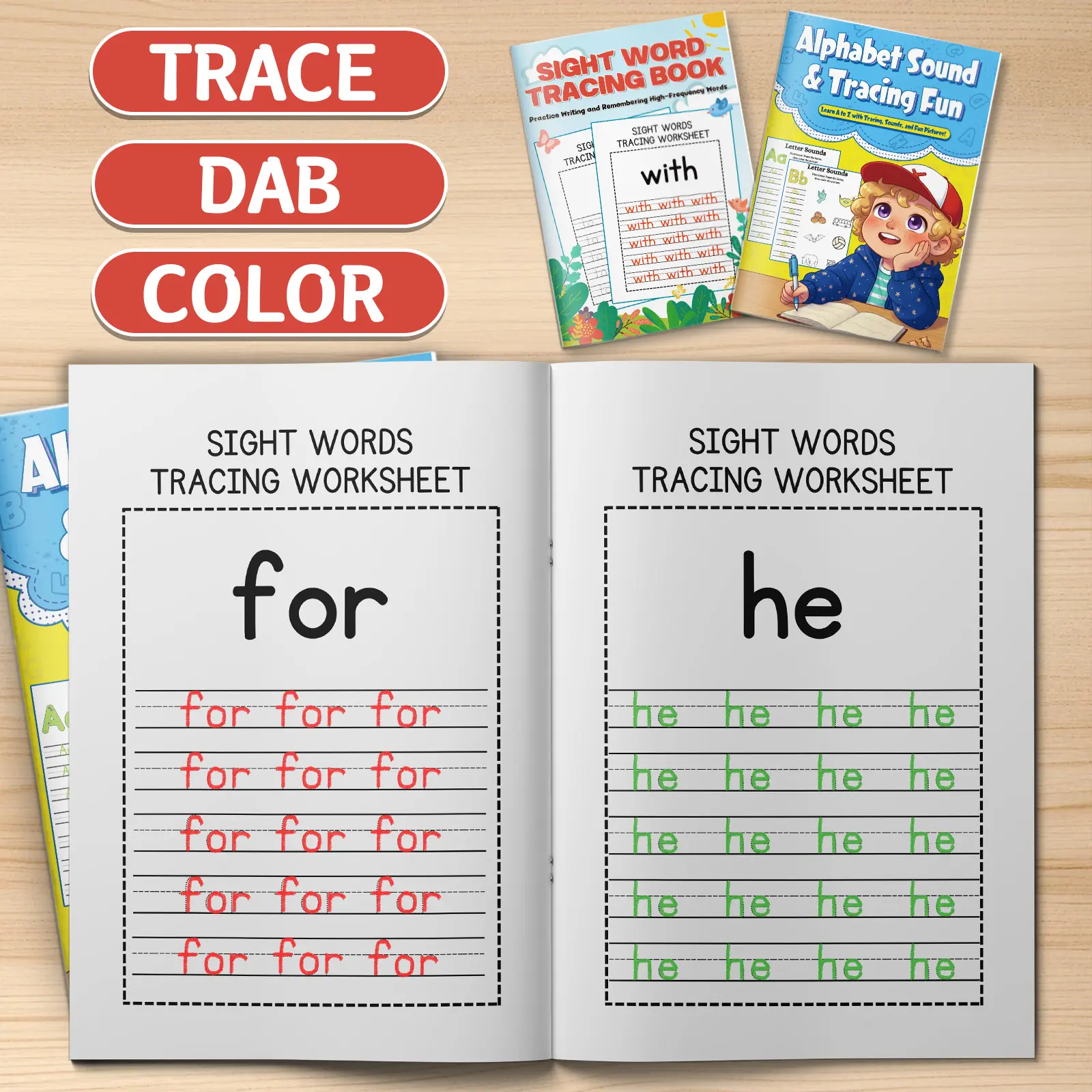 Kids’ Letter Tracing and Alphabet Workbook – Uppercase and Lowercase ABC Practice, Letter Recognition, Handwriting, Phonics and Reading Activities for Preschool, Pre-K, Kindergarten, Home or Classroom