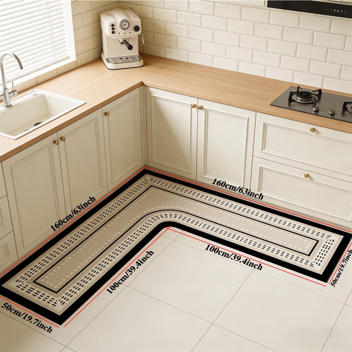 Diatomite Kitchen Mat, L-shaped Non-slip Kitchen Rug, Oil & Water Absorbent Kitchen Floor Mat, Suitable for Home & Kitchen Floor, Kitchen Area Rug, Kitchen Runner Rug