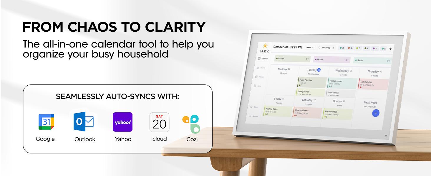 15.6 Inch Smart Digital Calendar, Wall Electronic Calendar, 1920 * 1080 IPS Full HD Touch Screen Display for Family Meal Planner Support - Streamline Household Organization 15.6 Inch Smart Digital Calendar, Wall Electronic Calendar, 1920 * 1080 IPS Full HD Touch Screen Display for Family Meal Planner Support - Streamline Household Organization