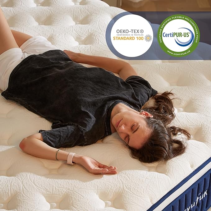 10 Inch Hybrid Mattress in a Box – Memory Foam & Springs, Medium Firm, Cooling Gel, Lumbar Support for Back Pain Relief & Guest Rooms 10 Inch Hybrid Mattress in a Box – Memory Foam & Springs, Medium Firm, Cooling Gel, Lumbar Support for Back Pain Relief & Guest Rooms