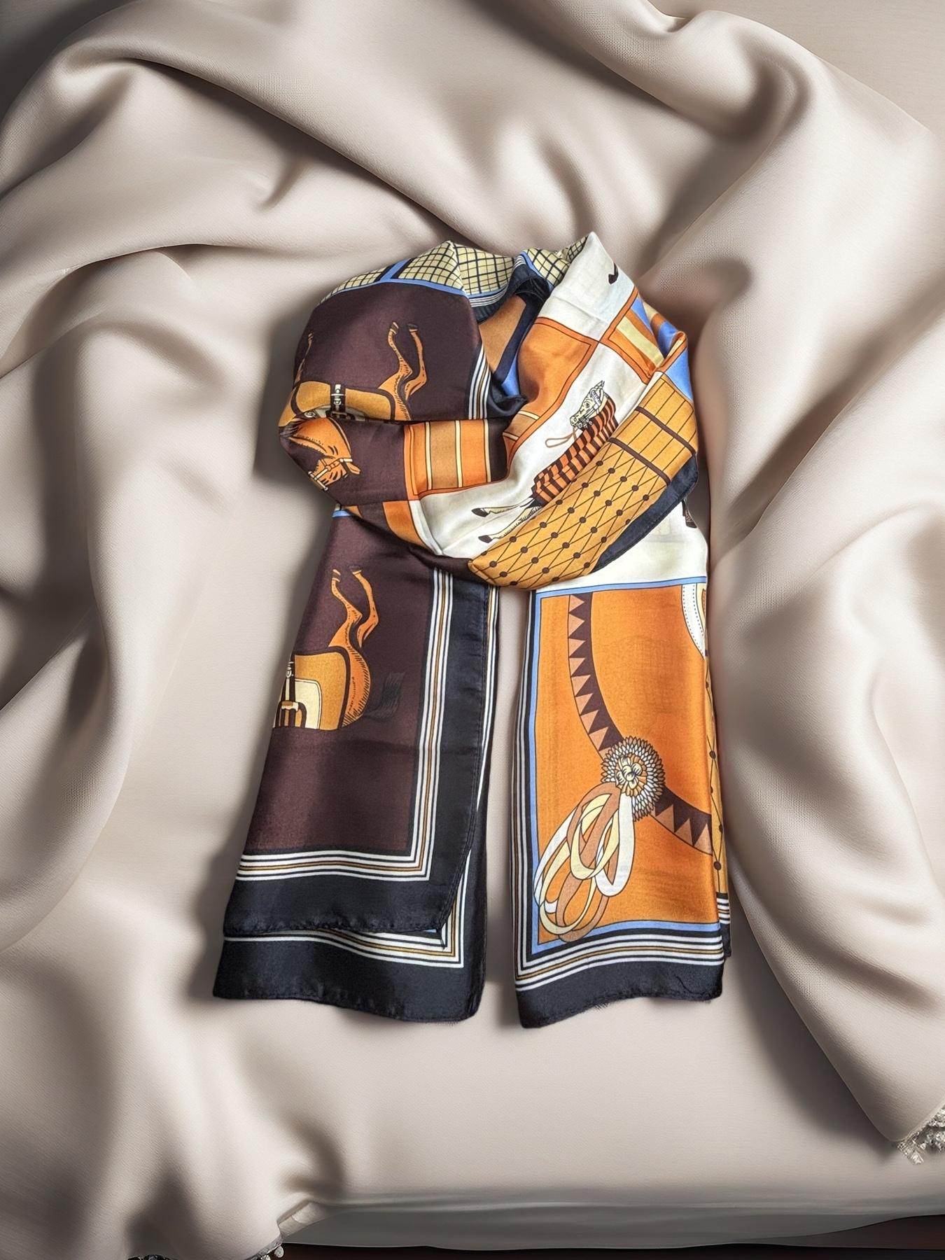 Women's Silk Texture Scarf, Lightweight Multi-Purpose Sun Protection Shawl, Perfect for Beach and Travel, Fashionable Versatile Accessory