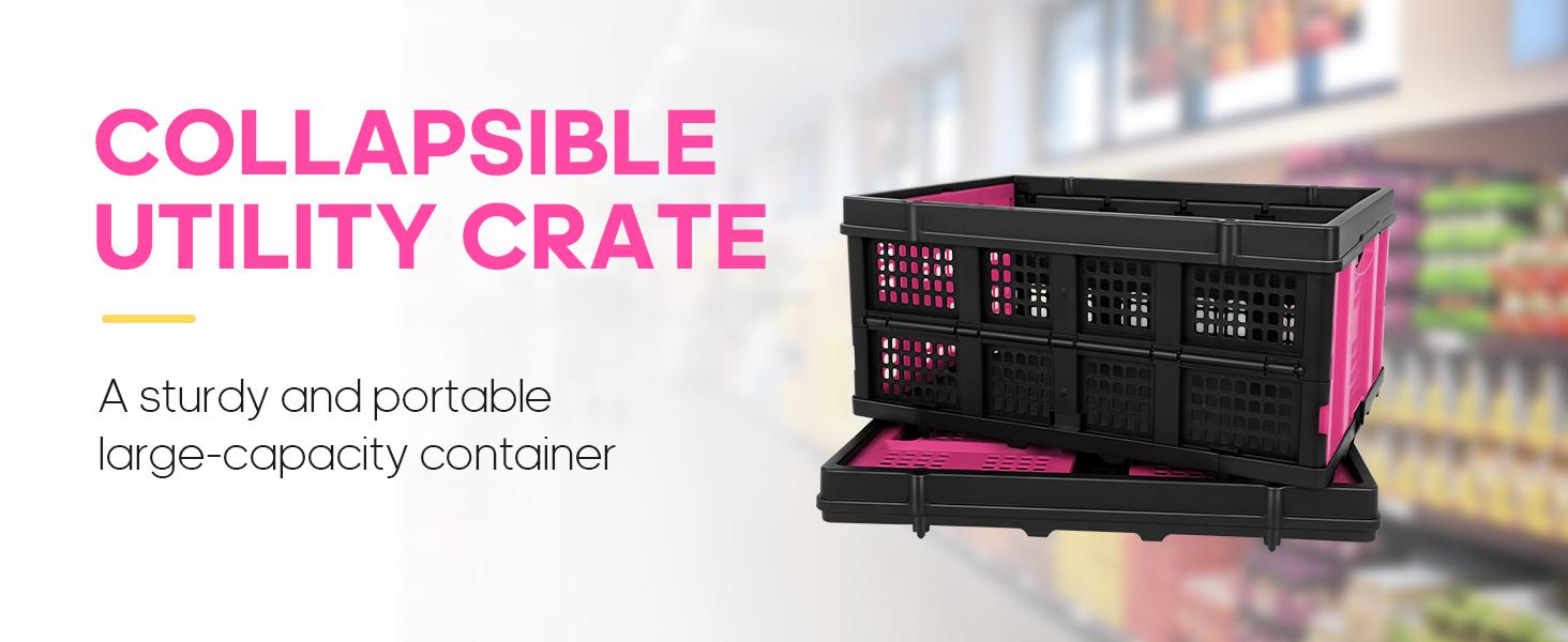62L Portable Collapsible Storage Bins,Large Capacity Foldable Milk Crates,Heavy Duty Storage Container for Bethroom,Office,Outdoor,Warehouse,Garden,Toys,Foldable Utility Crates for Organizing and Cosmetic Storage(Pink/Purple/Blue/Red) 62L Portable Collapsible Storage Bins,Large Capacity Foldable Milk Crates,Heavy Duty Storage Container for Bethroom,Office,Outdoor,Warehouse,Garden,Toys,Foldable Utility Crates for Organizing and Cosmetic Storage(Pink/Purple/Blue/Red)