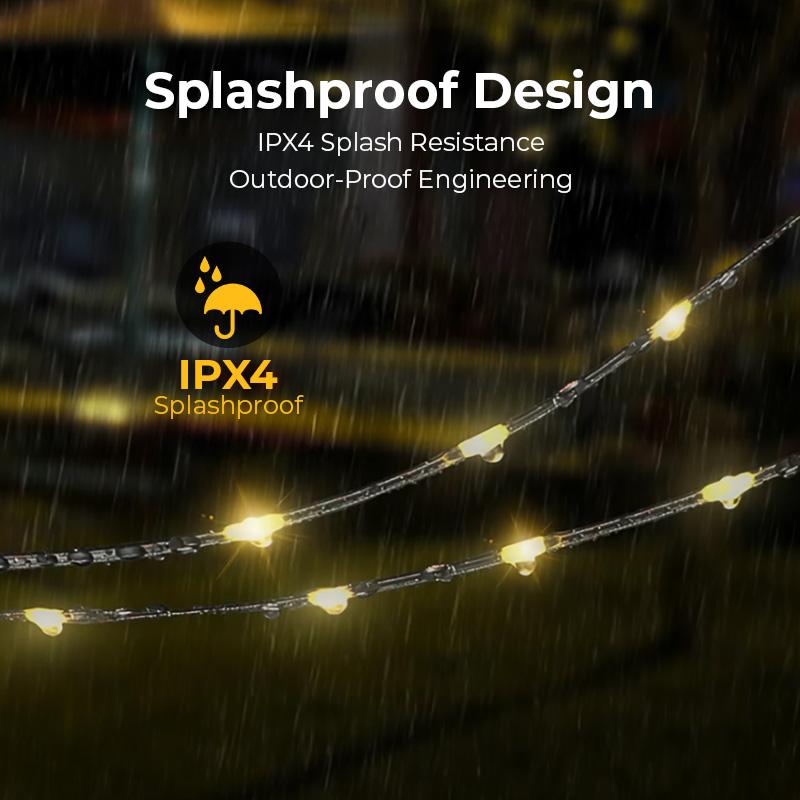 BougeRV Camping String Lights 2025, 3 in 1 Quick Storage 33FT Rechargeable Retractable String Lights with 3 Lighting Modes, Waterproof Emergency Light Outdoor Led Bulbs