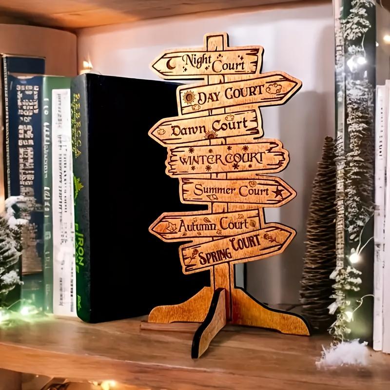 Acotar Velaris Handmade Wooden Bookmark, Retro Style Night Garden Design, Ideal Gift for Book Lovers, Indoor/outdoor Use, No Power Needed