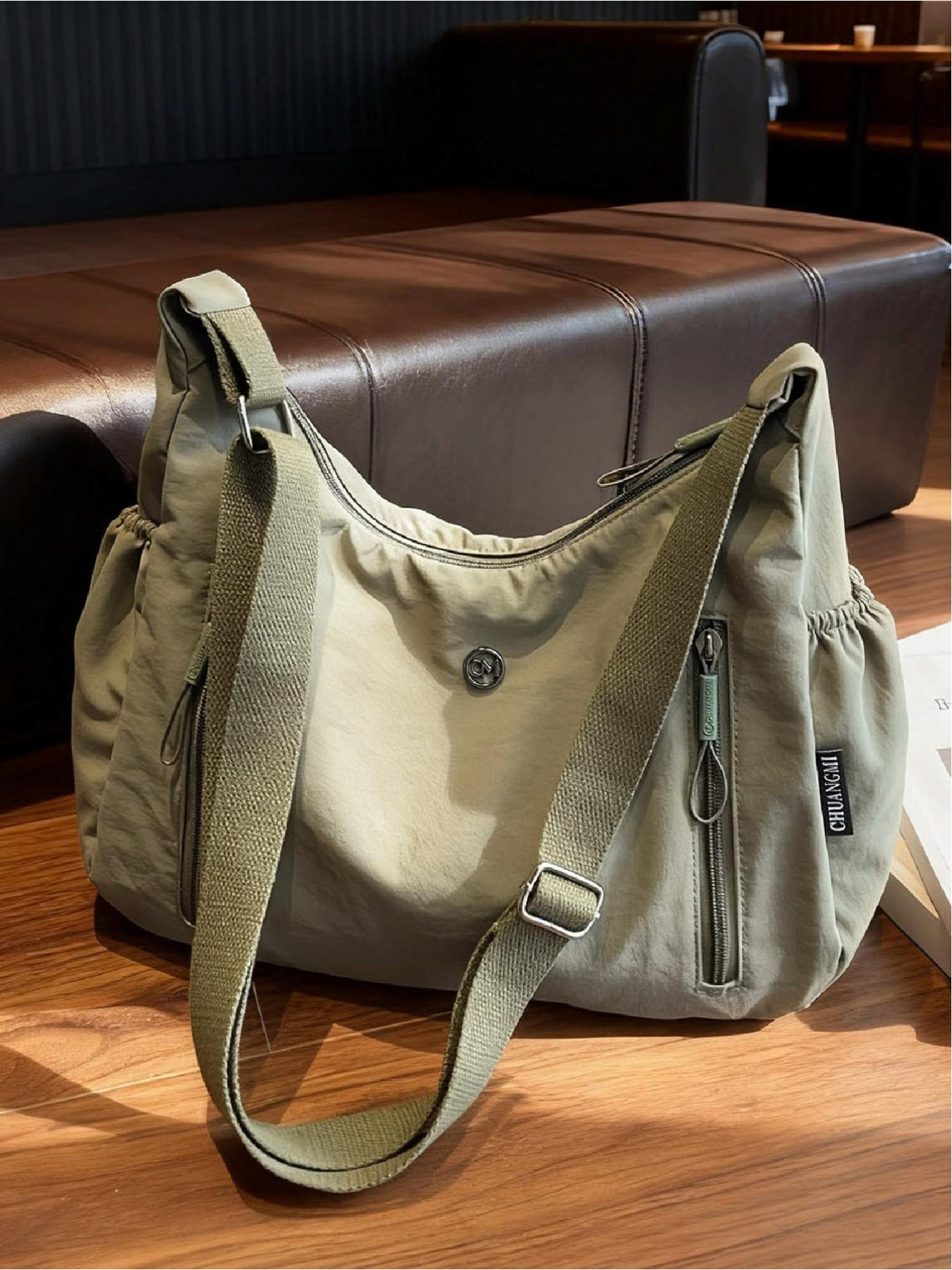 Fashionable and casual versatile crossbody bag, Crossbody Tote Bag, solid color, simple and versatile, single shoulder bag, solid color, multiple pockets, trendy armpit bag suitable for work, shopping, daily commuting