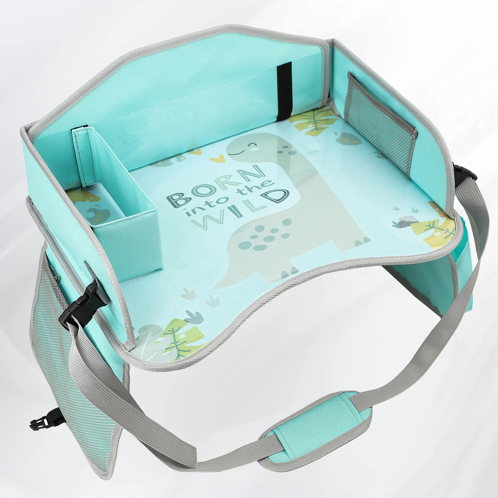 Car Seat Tray with Drawing Board and Compartments, Portable Kids Art Pad for Ages 3-8, Convenient Travel Accessory, Single Piece Design
