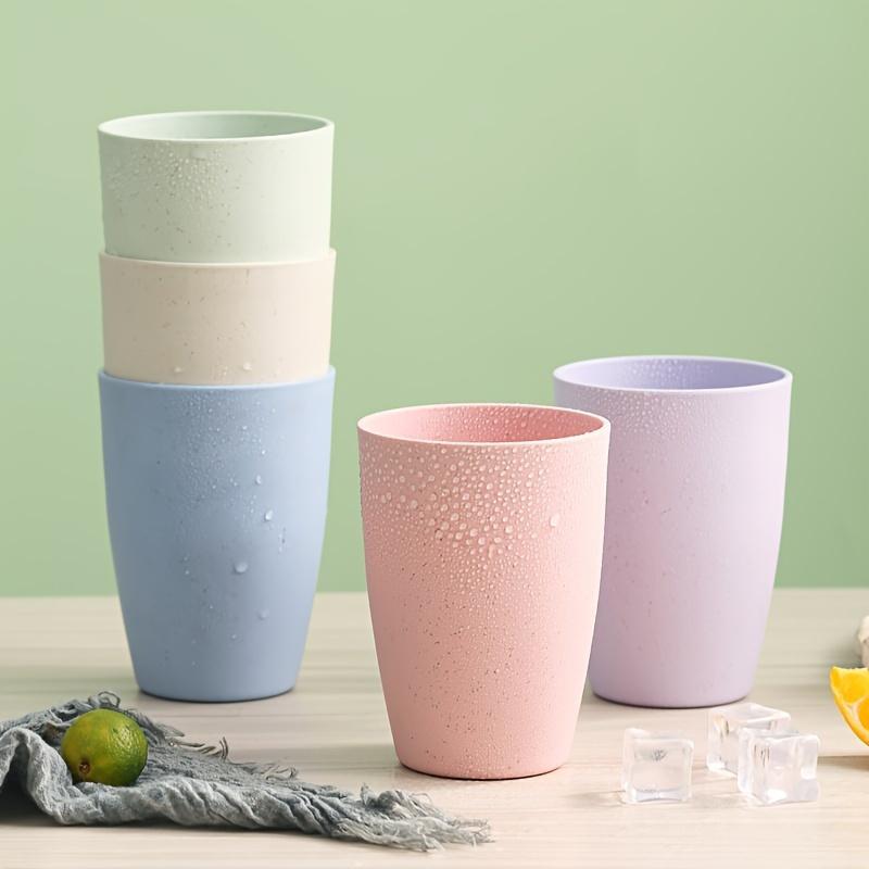 5pcs 5 Colors Reusable Plastic Cups - Multicolor, Stackable Tumblers for Kitchen, Office & Travel - Durable Drinkware