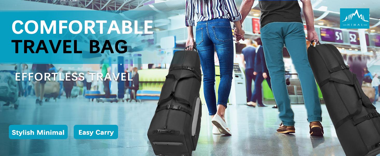 Himal Outdoors Soft-Sided Golf Travel Bag with Wheels - Heavy Duty 600D Polyester Oxford Wear-Resistant, Excellent Zipper Universal Size