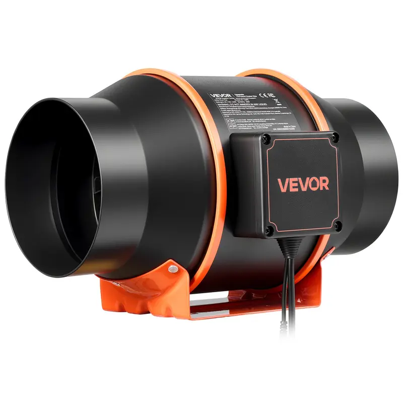 VEVOR 6-Inch EC Motor Inline Duct Ventilation Fan, 402 CFM Airflow, Energy Efficient, 3-Speed Circulation, 10-Speed PWM Controller, Timer Control, Cooling Tool for Grow Tent Users