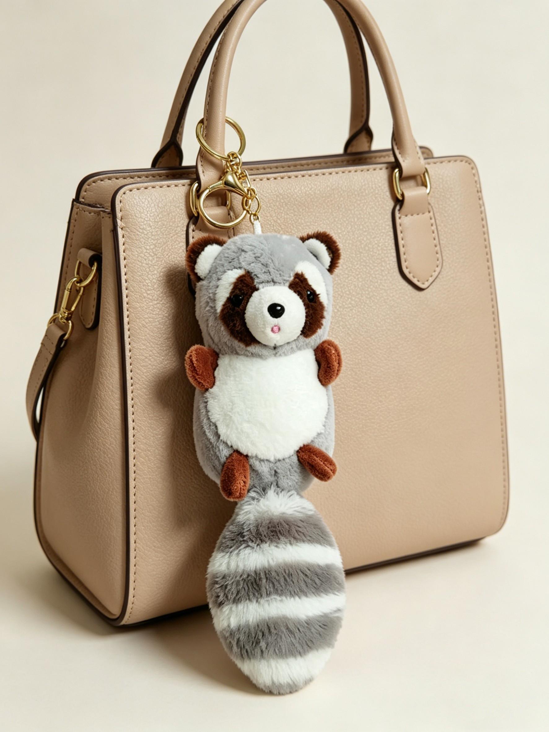 Cute Long-Tailed Raccoon Plush Toy, Wholesale Couple Student Bag Charm, Gumball Machine Small Gift, Adorable Stuffed Animal