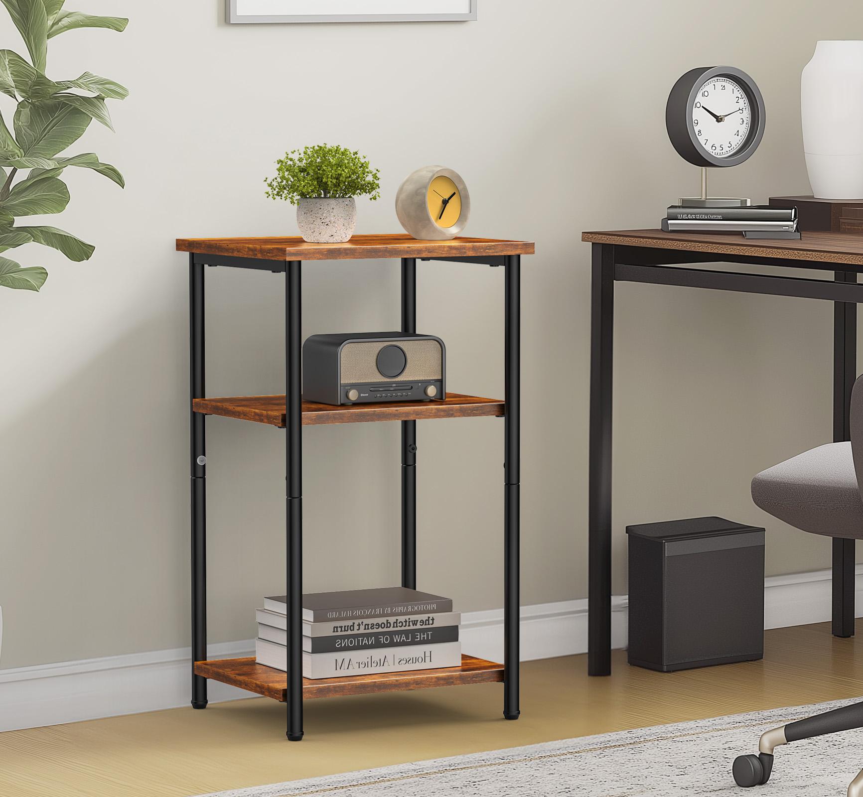 3 Layer Coffee Table with Adjustable Height Small Bedside Storage Shelf for Bedroom   Office Space Saving Entry Side Table Nightstand Mini Table Stylish Home Decor Modern Bedroom table