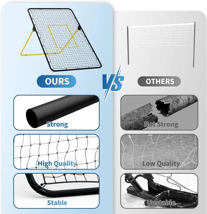 7X4 Ft Adjustable Volleyball Rebounder Net, Large Training Bounce Back Net for Bumping, Spiking  Setting  Sturdy, Multi-Angle Practice Equipment, Easy Setup & Foldable