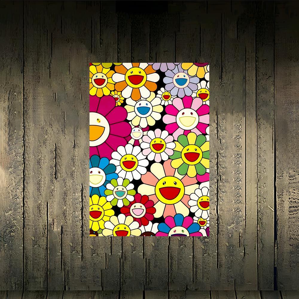 Murakami Takash Painting Fashion Poster Frameless poster pp Matte adhesive paper for Living room hallway bedroom
