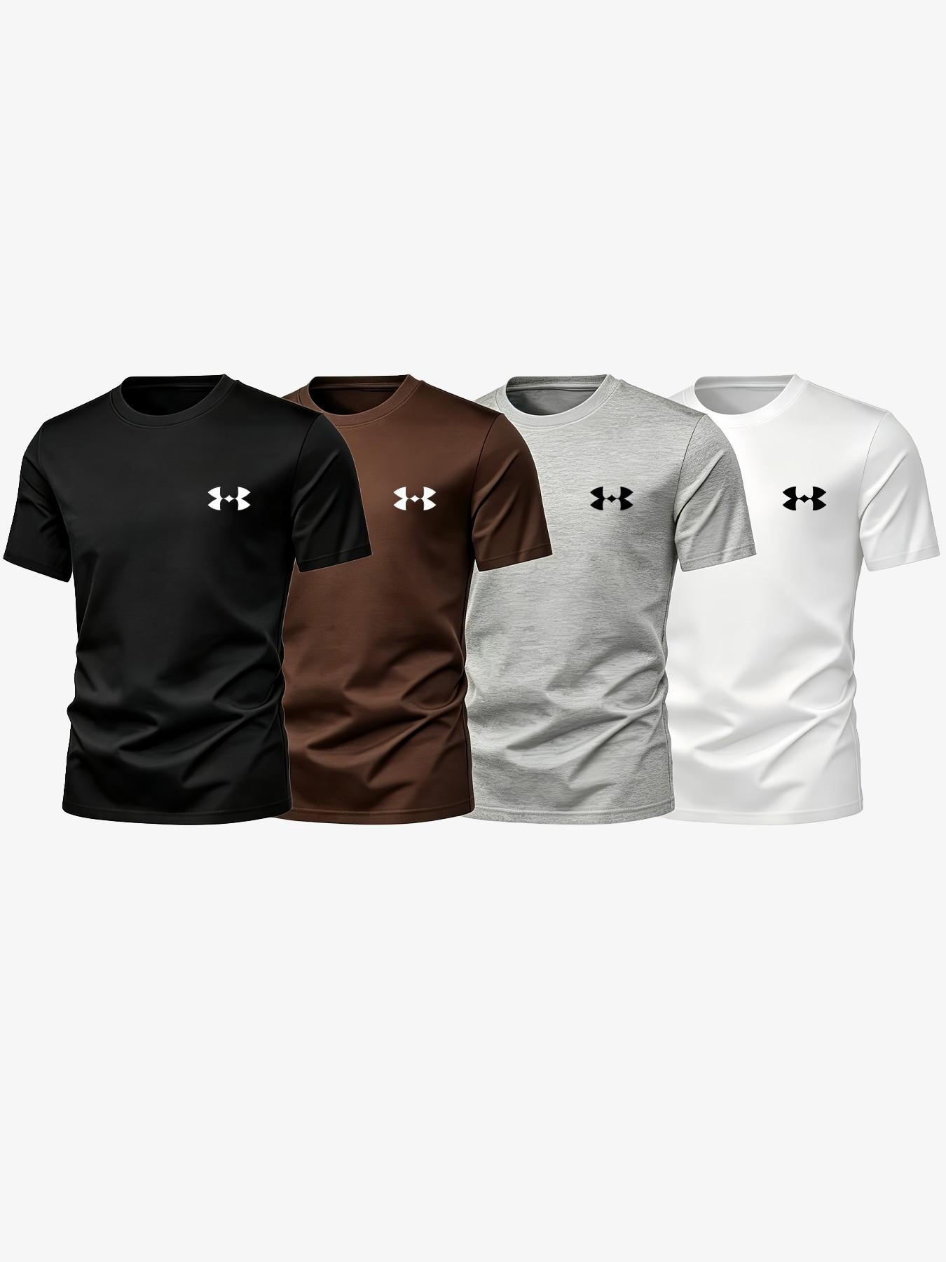 Summer Men's Basic Sporty Short Sleeve T-Shirt, Breathable Quick-Dry, Casual Loose-Fit, Gym Training, Fitness T Shirt, Multi-Color, Graphic Pattern, Dry Fit Tees, Breathable Workout Tops, Dry Fit Shirts