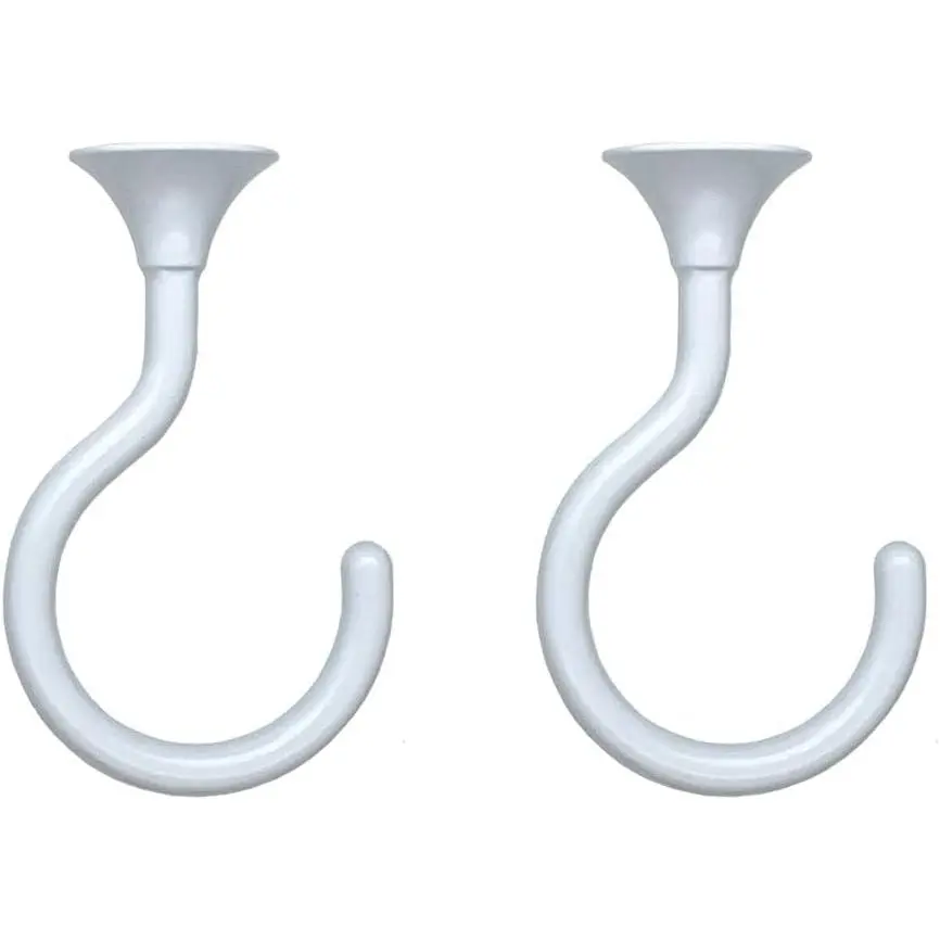 Ceiling Hooks for   (2 Sets, White) | Zinc alloy with iron core; 30 lb  , 25 lb  drywall; screws,  and toggle  included; rust-resistant