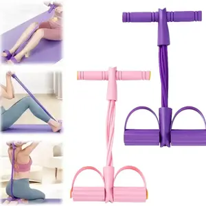 Multifunctional Four-Tube Resistance Band, Fitness Equipment for Abdominal, Waist, Arm, and Leg Stretching and Weight Loss Training