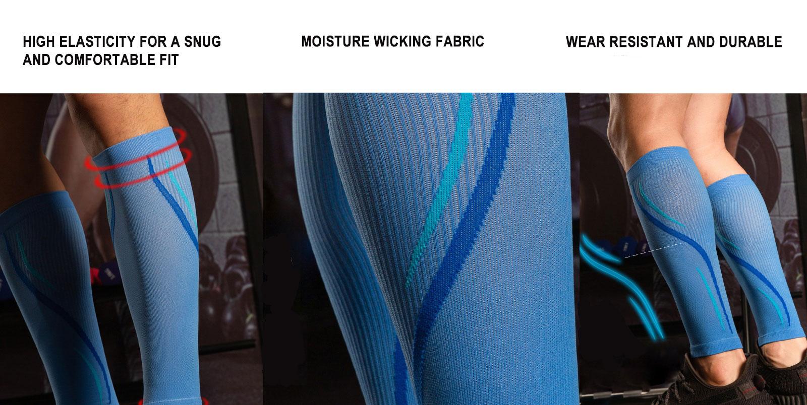 ISUNIE Calf Compression Sleeves for Women & Men – Breathable, Sweat-Wicking Compression for Calf Support, Running, Fitness, Skipping Rope, Volleyball – Ideal Christmas Gift