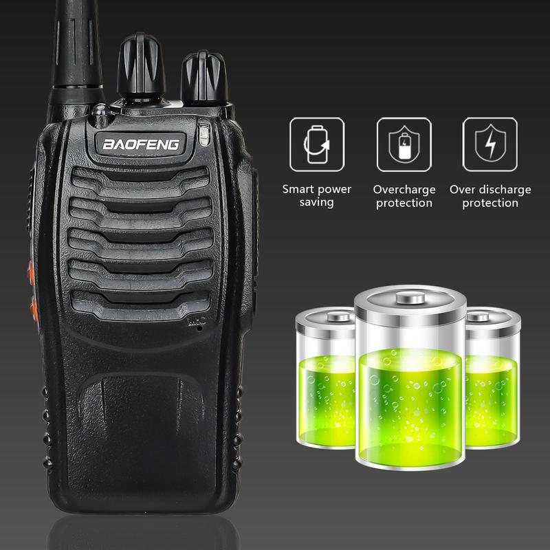 Baofeng 4Pcs BF 888S Walkie Talkie UHF 400 470MHz Long Range Two Way Ham Radios Transceiver for Hunting Hotel