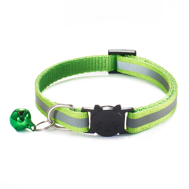 Cost-Effective Adjustable Snap-On Cat Collar With Bells Reflective Sturdy Nylon Collar For Kittens Cat Pet Supplies Cat Necklace