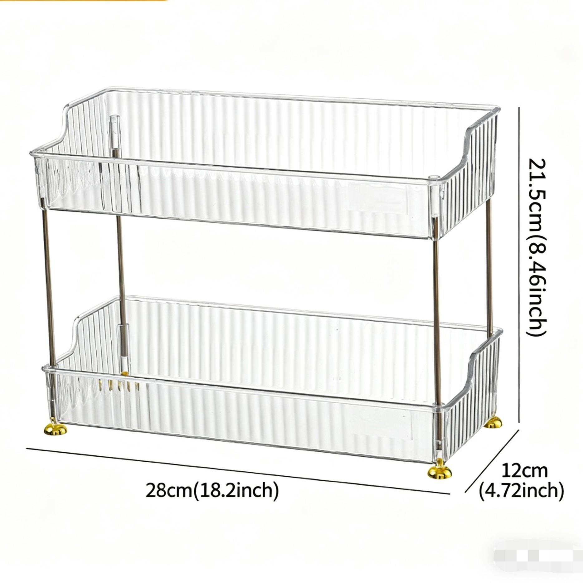 Transparent Desktop Organizer Rack, Modern Style Storage Shelf for Dormitory, Elevates Desk Space, Cosmetics Organizer