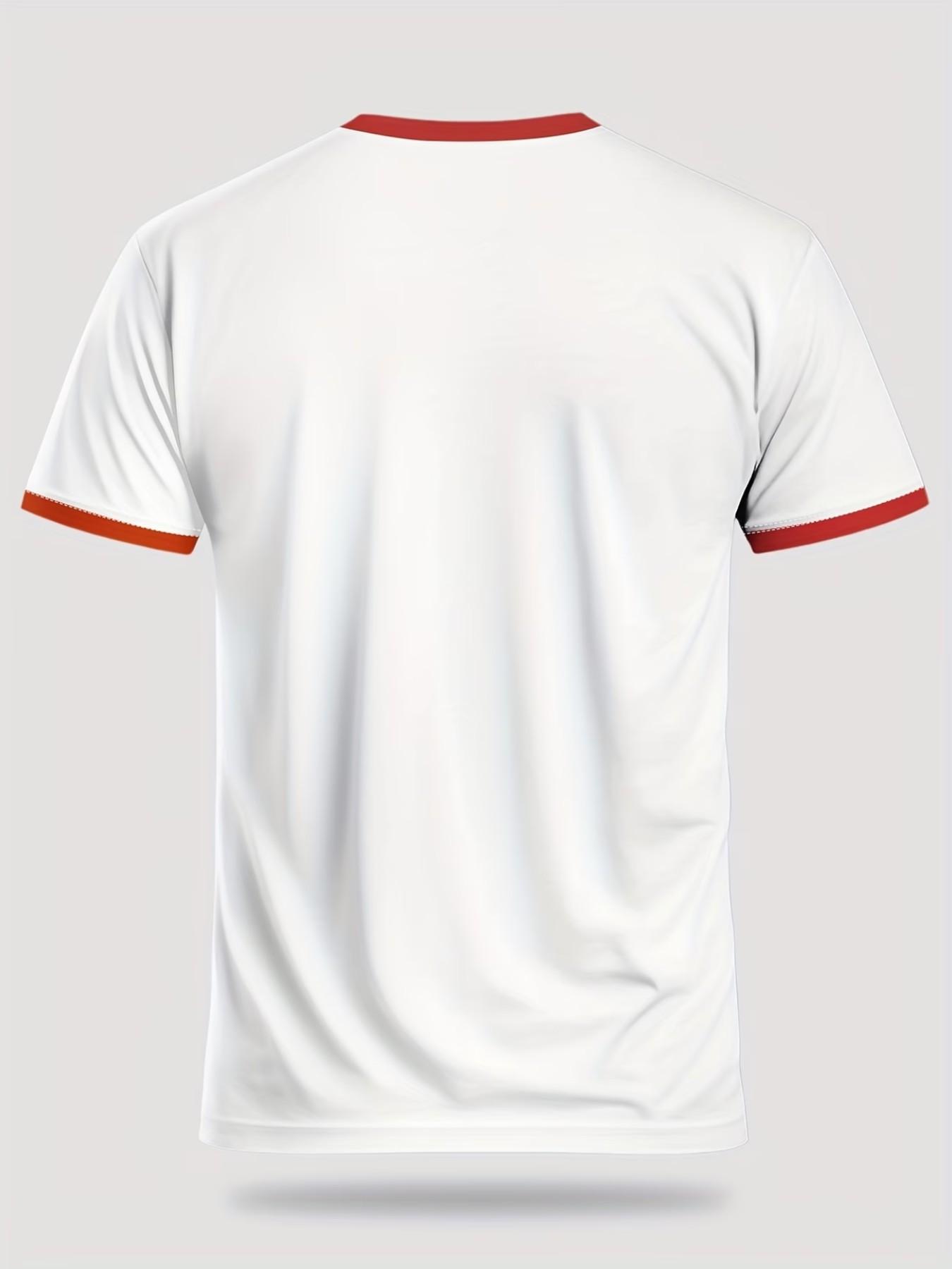 Men's England Flag Football T-Shirt, Breathable Moisture-Wicking Short Sleeve, All over Print, Sporty Fitted Style, Summer Outdoor Wear