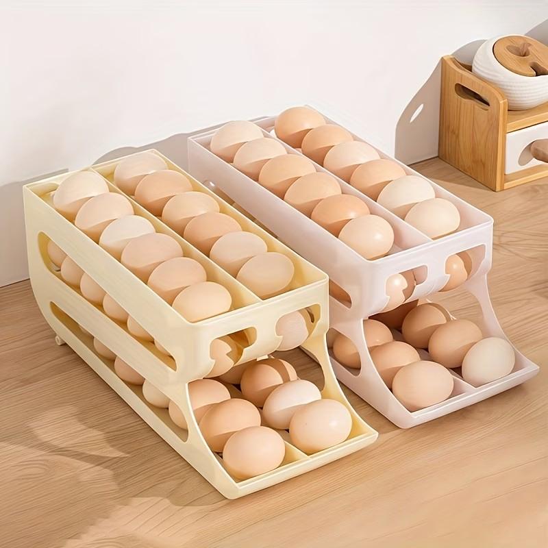Large Capacity Dual-Row Egg Rack, Home Refrigerator Storage Box, Food Storage Container, Suitable for Fridge, Kitchen, Countertop, Cabinet