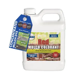Mulch Worx Red Mulch Color Concentrate - Quart - Treats 2,800 Sq. Ft. - Deep Burgundy Red Mulch Dye Spray