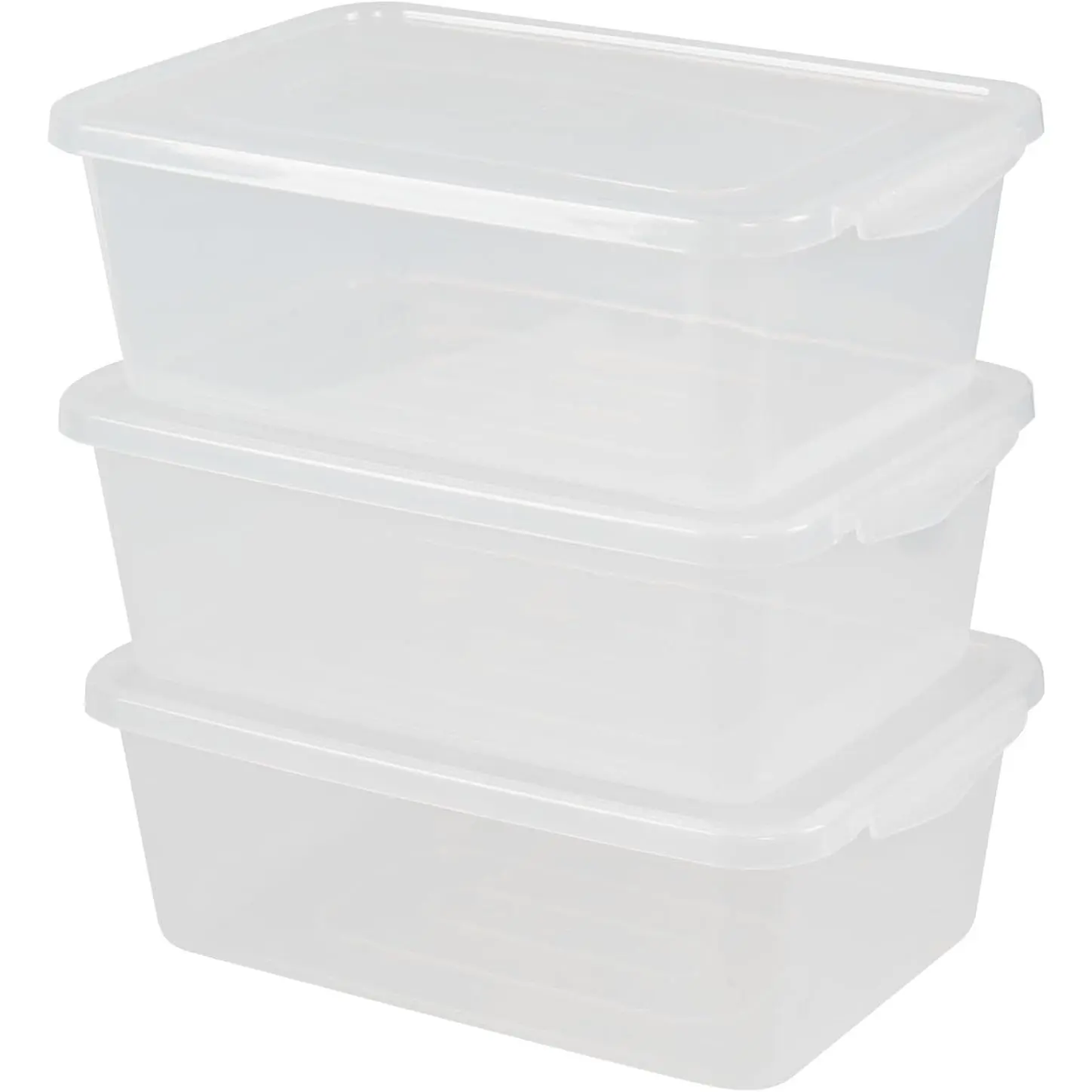 3 Pack 6.5 Quart Lidded Bins, Dough Proofing Box, Clear Container