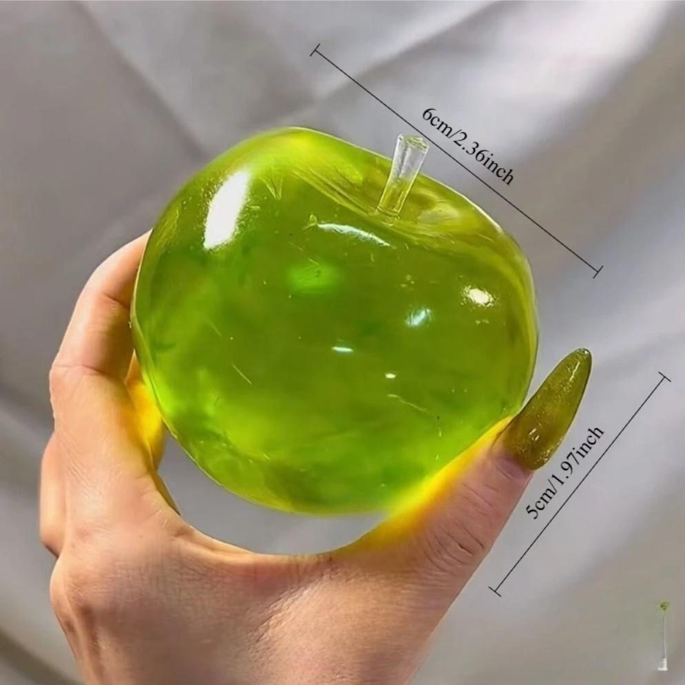 Apple Squeeze Toy, Slow Bounce Malt Ball Stress Relief Fidgeting Hand Gripper, Unisex Relaxing Plaything, No Battery Needed, Ca Prop 65 Compliant