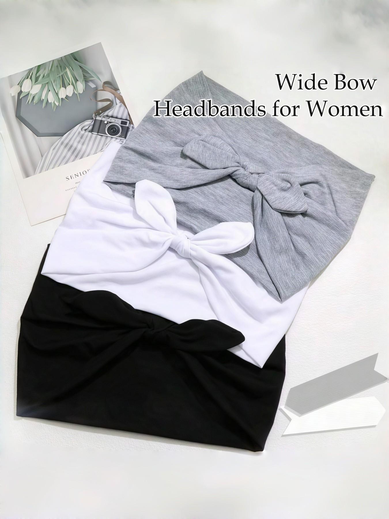 1/3pcs Women's Bow Bunny Ear Headbands, Boho Style Wide Headwraps, Super Wide Cute Rabbit Ear Knotted Headbands, Mother's Day Ladies Headpieces, Easter Bunny Ear Hair Accessories, Spring/Summer Hair Accessories, Summer Sweatband For Women, African Wid