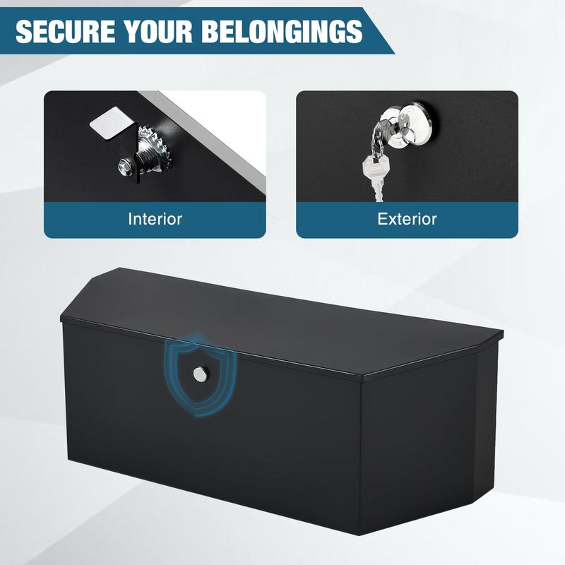 36'' Steel Trailer Tongue Box, 36"x12"x12" Heavy Duty Storage With Lock and Keys, Utility Truck Tool Box Storage Organizer, Tool Chest for Pickup Truck Bed, RV