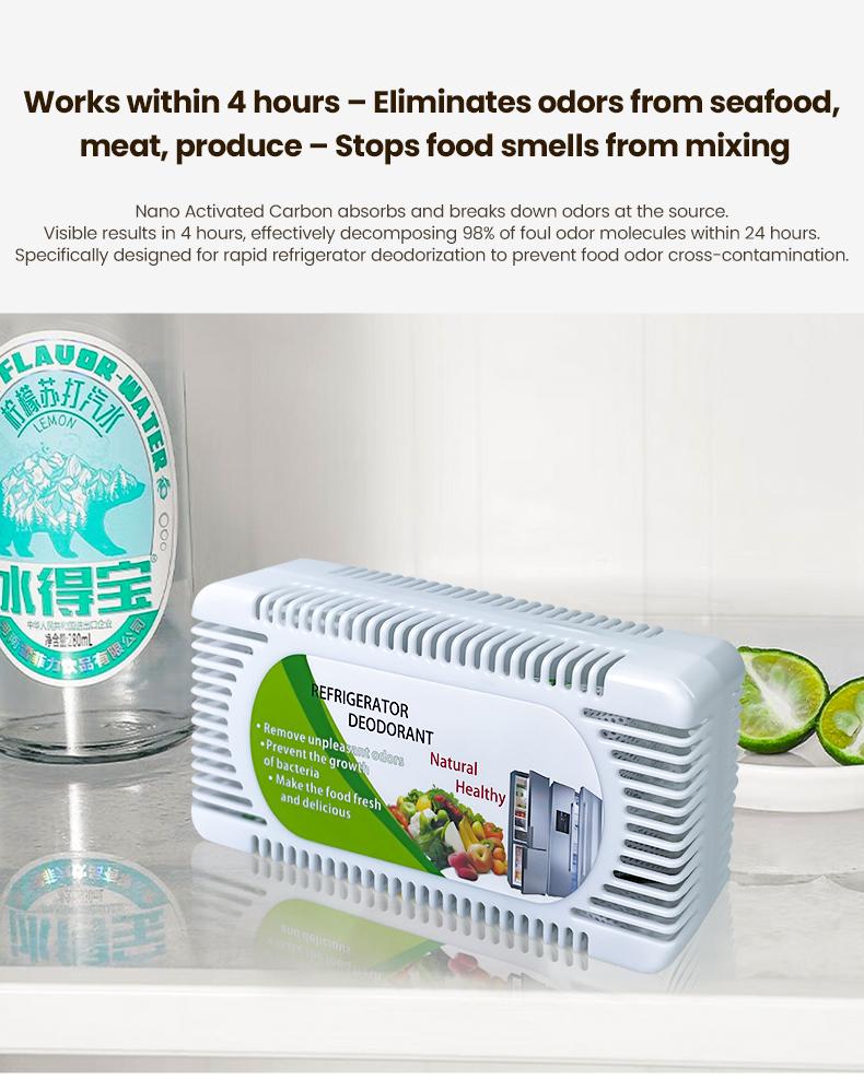 Reusable Fridge and Freezer Deodorizer Unscented Activated Carbon Formula Eliminates Odors Absorbs Moisture Ideal for Refrigerators Freezers Coolers Closets and Trash Can Long-Lasting Performance Universal Fit Extended Food Freshness