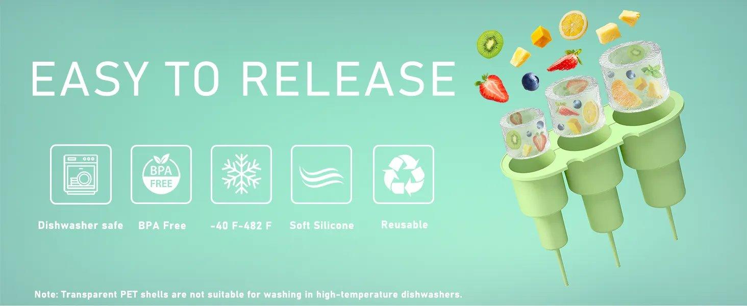 Ice Mold for Stanley Cup 30/40 Oz - Easy Fill and Release Without Touching Ice, Silicone Ice Cube Tray with Clear Lid and Bin for Freezer, Whiskey, Cocktail (Blue)