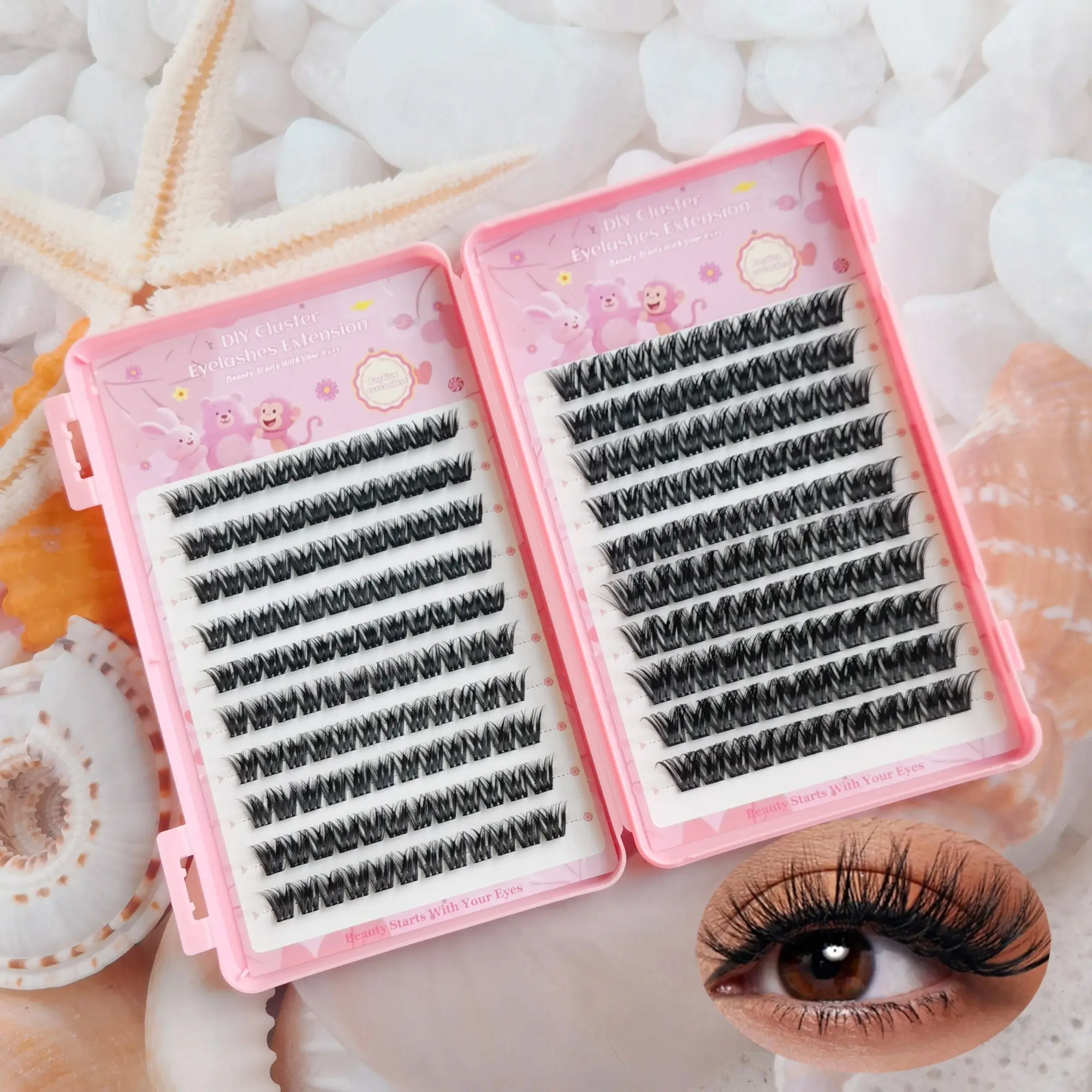 Directly Applied False Eyelashes, 240pcs, Perfect for Daily Commute and Dates, Gentle and Subtle, Easy Deep Eye Effect, Self-Adhesive, Fluffy Wispy Lashes