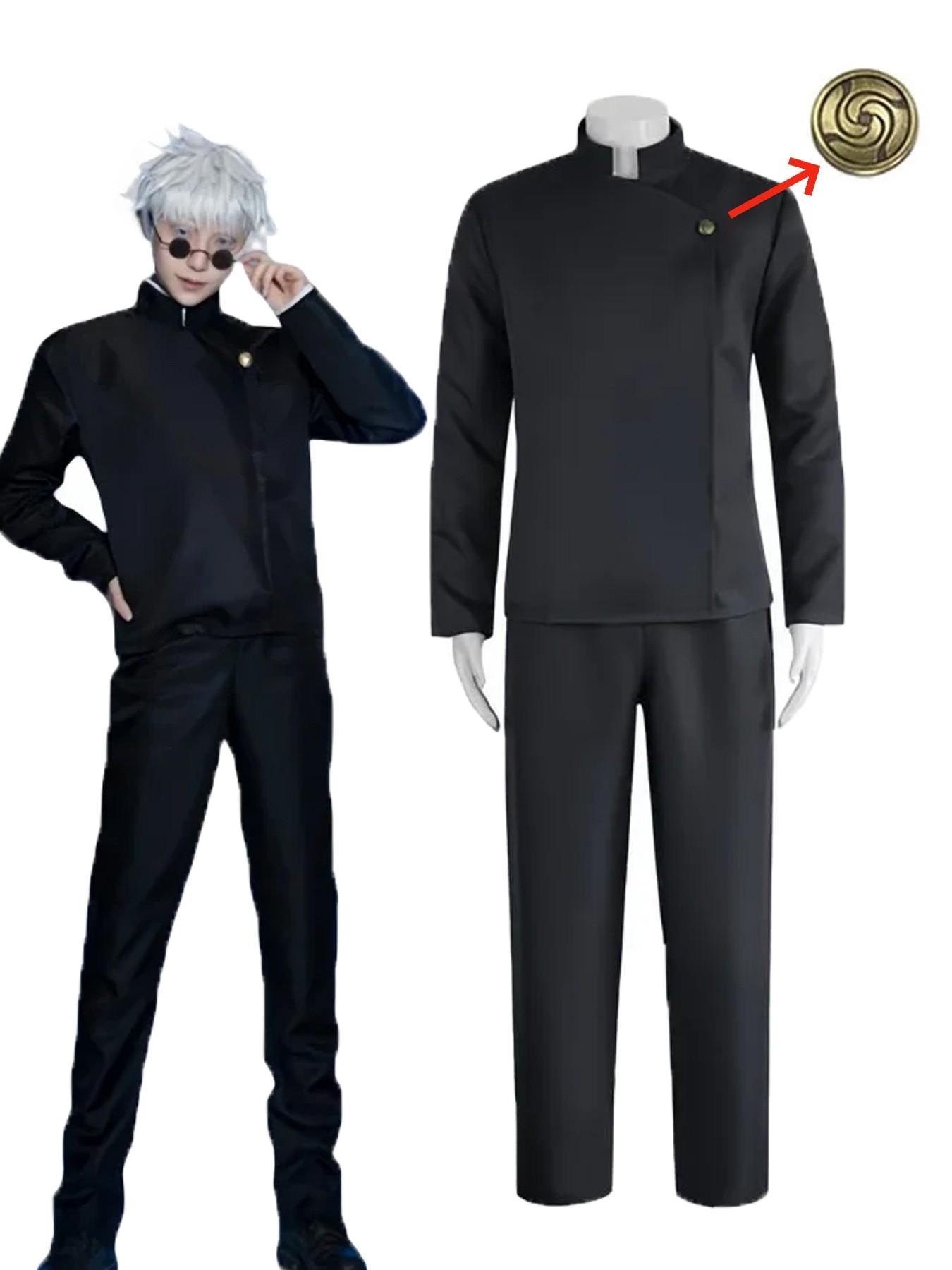 Jujutsu JJK High School Gojo Satoru Cosplay Costume Uniform for Men Women Shirt Pants Wig Halloween Uniform Full Sets
