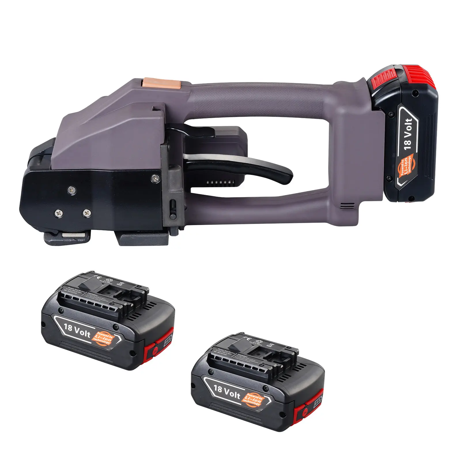 Electric Strapping Machine, for 0.39"-0.75" PP PET Straps, Portable Electric Banding Tool with Digital Display, 2 x 4000mAh Battery Powered Automatic Strapping Tool for Packaging Box Pallet, Brown