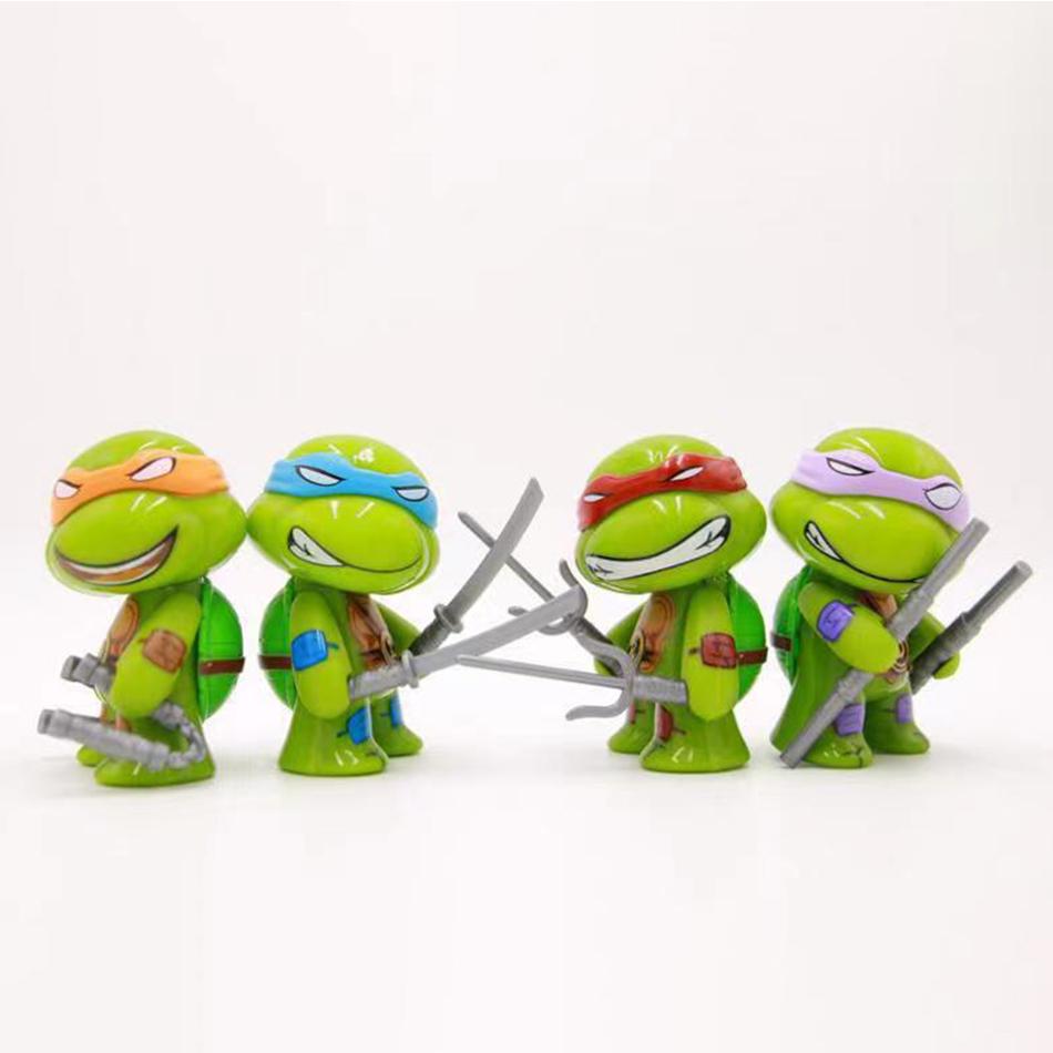 2024 new 4pcs ninja Turtle TMNT figure with movable joints Birthday for Kids Children Christmas