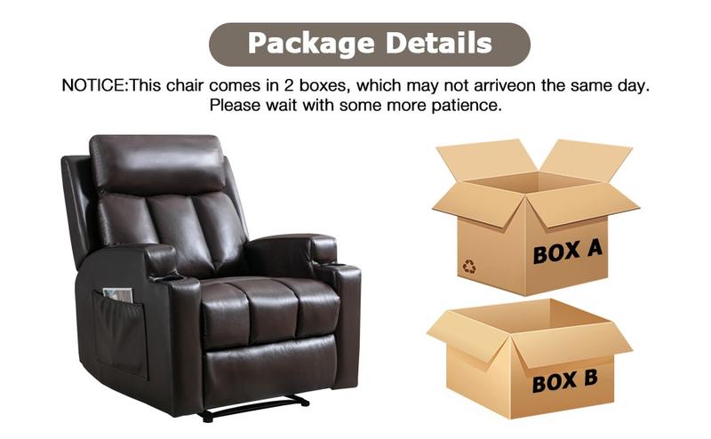 [TikTokShopBlackFriday] Manual Recliner Chair with Massage and Heat Ergonomic Overstuffed Breathable Fabric Reclining Chair with 2 Side Pockets, 2 Cup Holders, Remote Control, Living Room, Bedroom